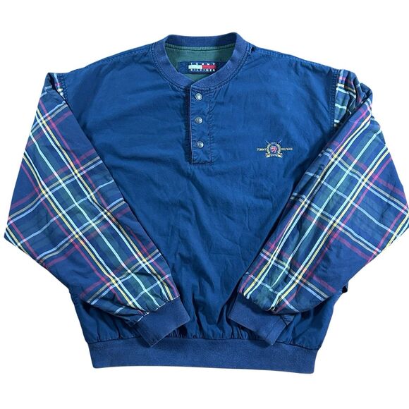 Vintage Tommy Hilfiger Golf Windbreaker Mens XL Reversible Jacket Plaid Sleeves - Picture 2 of 15